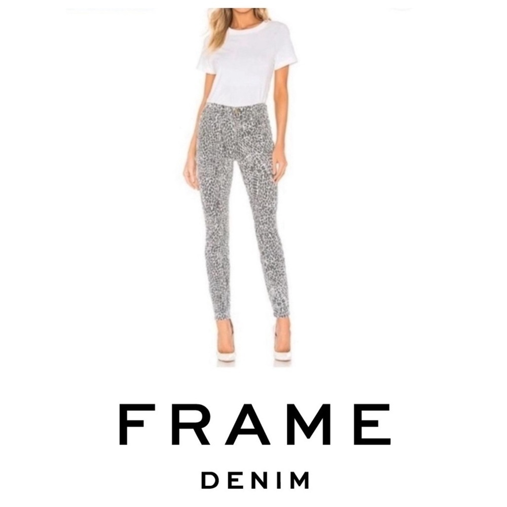 Frame Denim Le High Skinny Animal Print Jeans in Size 27